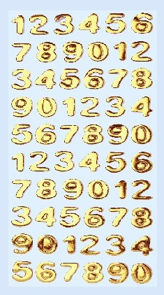 Softy Stickers Zahlen Jumbo, gold